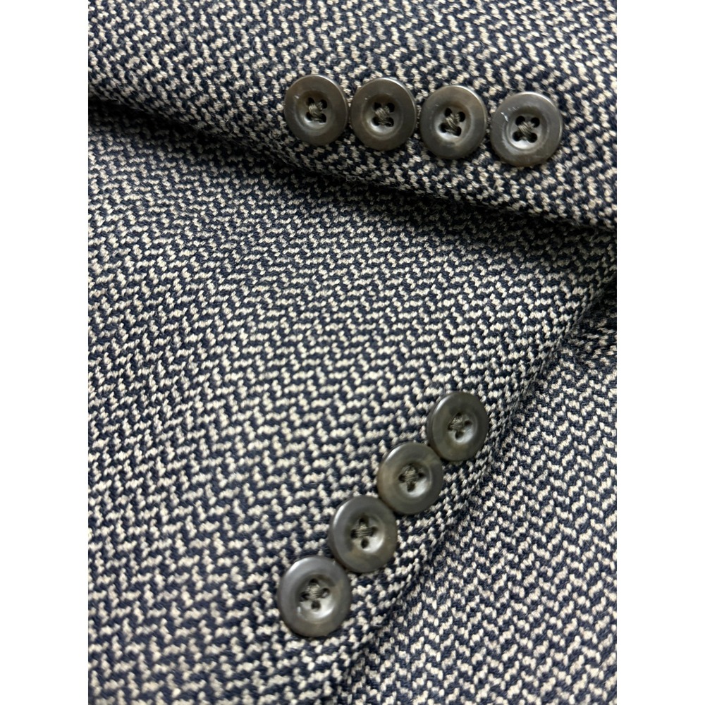 VTG Perry Ellis Marshall Fields Mens Wool Tweed Herringbone Blazer Gray - Picture 7 of 8